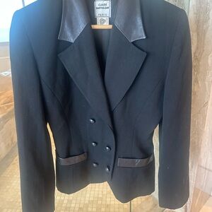 Women's Claude Barthelemy Paris Elegant Wool Black Blazer